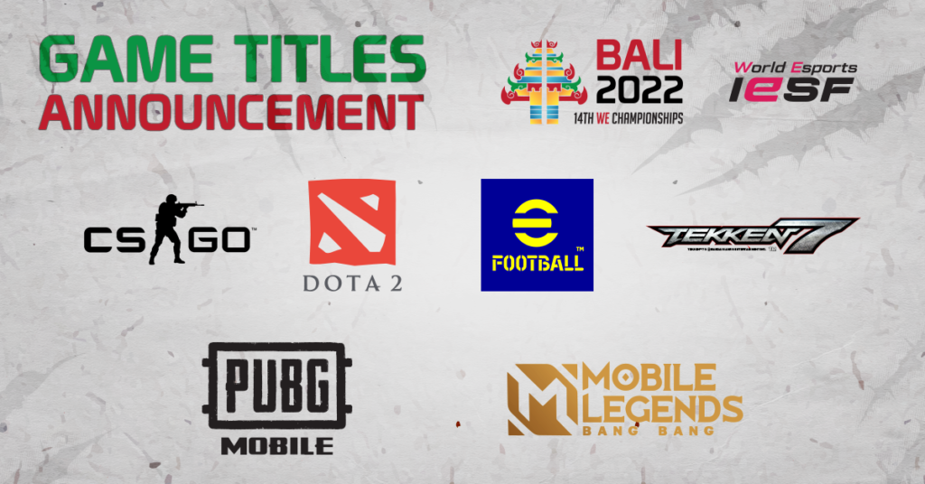 IeSF zvanično otkrio listu igara na Svetskom Esports Šampionatu 2022!